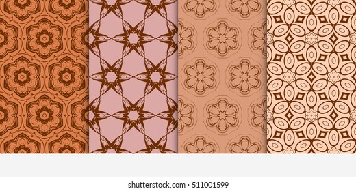 set of original floral patterns. modern ornament. vector illustration for design wedding invitation, background, wallpaper