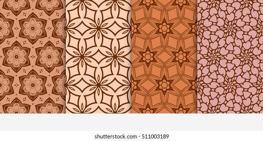 Reihe von ursprünglichen Blumenmustern. moderne Ornamente. Vektorgrafik für Design-Hochzeitseinladung, Hintergrund, Tapete