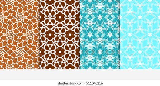 set of original floral patterns. modern ornament. vector illustration for design wedding invitation, background, wallpaper