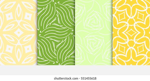 set of original floral patterns. modern ornament. vector illustration for design wedding invitation, background, wallpaper