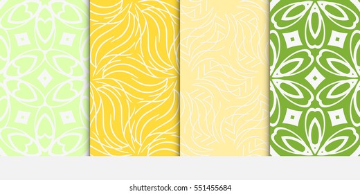 set of original floral patterns. modern ornament. vector illustration for design wedding invitation, background, wallpaper