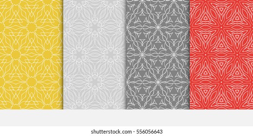 set of original floral patterns. modern ornament. vector illustration for design wedding invitation, background, wallpaper