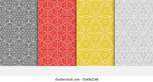 set of original floral patterns. modern ornament. vector illustration for design wedding invitation, background, wallpaper