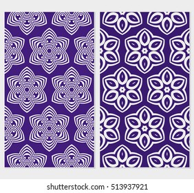 set of original floral patterns. vector illustration for design wedding invitation, background, wallpaper. silver, purple color