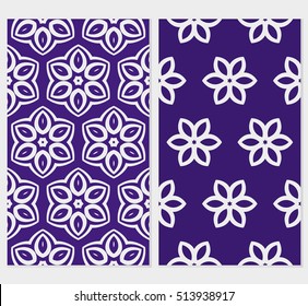 set of original floral patterns. vector illustration for design wedding invitation, background, wallpaper. silver, purple color