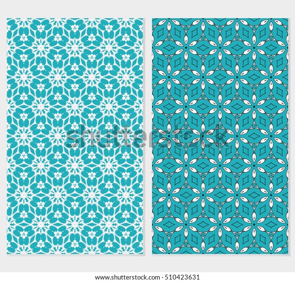 Set Original Floral Patterns Vector Illustration Stock Vector (Royalty ...