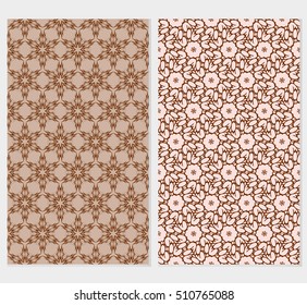 Set of original floral seamless pattern. vector illustration. for design invitation, backgrounds, wallpapers, banners, greeting cards. Ethnic arabic, turkish ornament