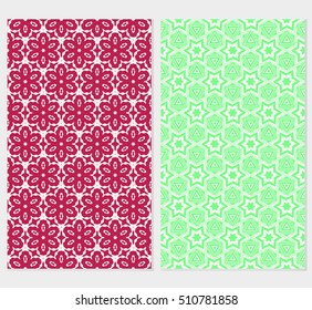 Set of original floral seamless pattern. vector illustration. for design invitation, backgrounds, wallpapers, banners, greeting cards. Ethnic arabic, turkish ornament