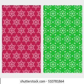 Set of original floral seamless pattern. vector illustration. for design invitation, backgrounds, wallpapers, banners, greeting cards. Ethnic arabic, turkish ornament