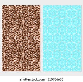 Set of original floral seamless pattern. vector illustration. for design invitation, backgrounds, wallpapers, banners, greeting cards. Ethnic arabic, turkish ornament