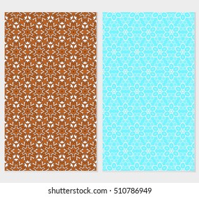 Set of original floral seamless pattern. vector illustration. for design invitation, backgrounds, wallpapers, banners, greeting cards. Ethnic arabic, turkish ornament