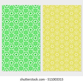 Set of original floral seamless pattern. vector illustration. for design invitation, backgrounds, wallpapers, banners, greeting cards. Ethnic arabic, turkish ornament