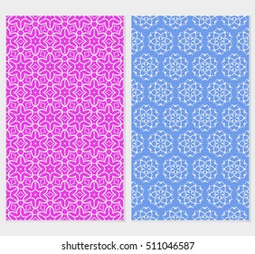 Set of original floral seamless pattern. vector illustration. for design invitation, backgrounds, wallpapers, banners, greeting cards. Ethnic arabic, turkish ornament