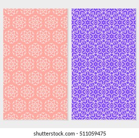Set of original floral seamless pattern. vector illustration. for design invitation, backgrounds, wallpapers, banners, greeting cards. Ethnic arabic, turkish ornament