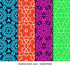 set of original geometric patterns. modern ornament. vector illustration for design wedding invitation, background, wallpaper