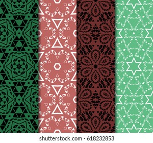 set of original geometric patterns. modern ornament. vector illustration for design wedding invitation, background, wallpaper