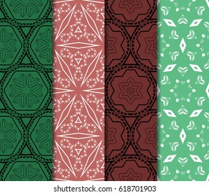 set of original geometric patterns. modern ornament. vector illustration for design wedding invitation, background, wallpaper