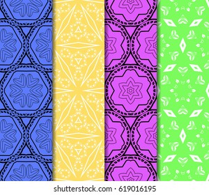 set of original geometric patterns. modern ornament. vector illustration for design wedding invitation, background, wallpaper