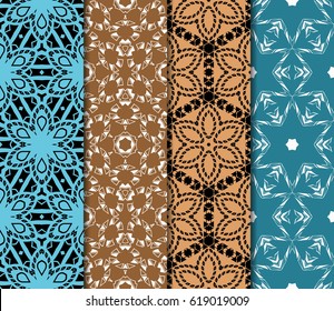 set of original geometric patterns. modern ornament. vector illustration for design wedding invitation, background, wallpaper