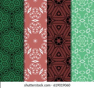 set of original geometric patterns. modern ornament. vector illustration for design wedding invitation, background, wallpaper
