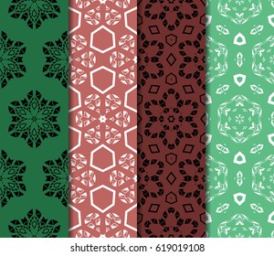 set of original geometric patterns. modern ornament. vector illustration for design wedding invitation, background, wallpaper