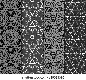 set of original geometric patterns. modern ornament. vector illustration for design wedding invitation, background, wallpaper