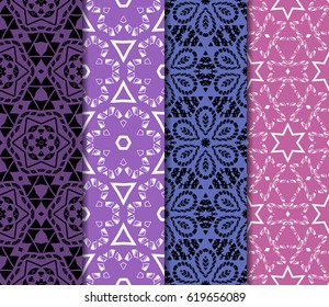set of original geometric patterns. modern ornament. vector illustration for design wedding invitation, background, wallpaper