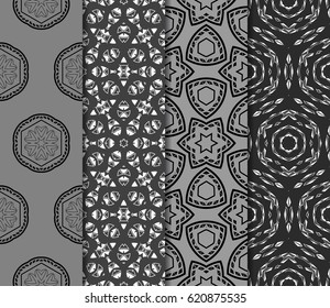 set of original geometric patterns. modern ornament. vector illustration for design wedding invitation, background, wallpaper