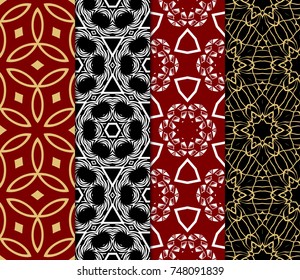 set of original geometric seamless pattern. vector illustration