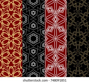 set of original geometric seamless pattern. vector illustration