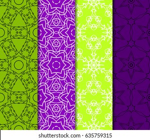 set of original geometrical patterns. modern ornament. vector illustration for design wedding invitation, background, wallpaper