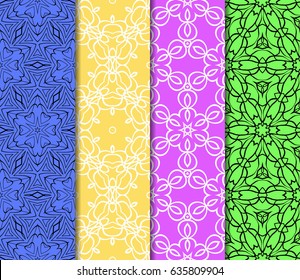 set of original geometrical patterns. modern ornament. vector illustration for design wedding invitation, background, wallpaper
