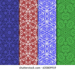 set of original geometrical patterns. modern ornament. vector illustration for design wedding invitation, background, wallpaper
