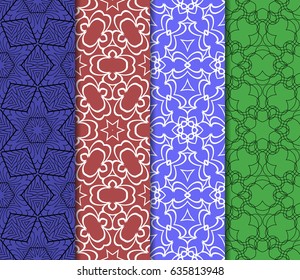 set of original geometrical patterns. modern ornament. vector illustration for design wedding invitation, background, wallpaper