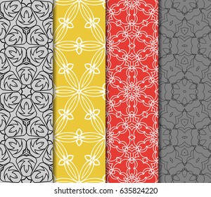 set of original geometrical patterns. modern ornament. vector illustration for design wedding invitation, background, wallpaper