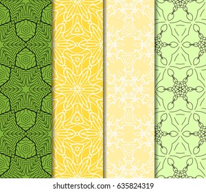 set of original geometrical patterns. modern ornament. vector illustration for design wedding invitation, background, wallpaper
