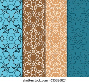set of original geometrical patterns. modern ornament. vector illustration for design wedding invitation, background, wallpaper
