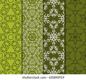 set of original geometrical patterns. modern ornament. vector illustration for design wedding invitation, background, wallpaper