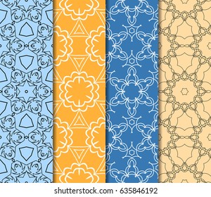 set of original geometrical patterns. modern ornament. vector illustration for design wedding invitation, background, wallpaper