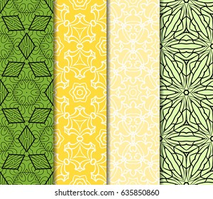 set of original geometrical patterns. modern ornament. vector illustration for design wedding invitation, background, wallpaper