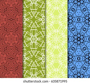 set of original geometrical patterns. modern ornament. vector illustration for design wedding invitation, background, wallpaper