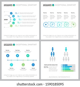 Set of original marketing or production concept graphic charts. Can be used for workflow layout, annual report, presentation slide, web design. Business concept with process and percentage charts