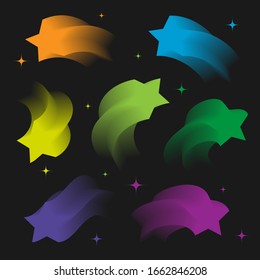 Set of original multi-colored stars icon. Vector Illustration EPS10.