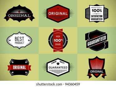 Set of Original and Premium labels