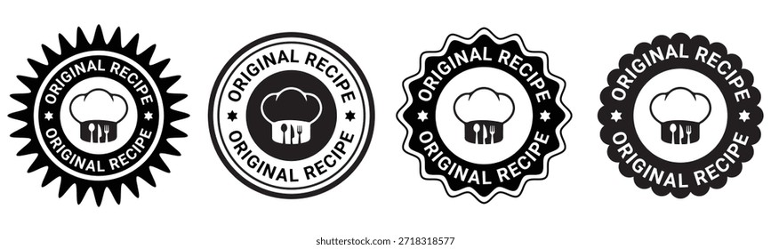 Conjunto de insignias y logotipos de recetas originales para Productos culinarios