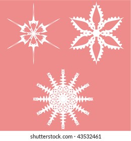 set of original snowflakes for your design
