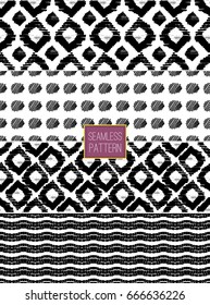 Set original tribal seamless pattern. African repeat ornament. Vector illustration eps 10.