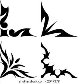 Set of original vector corner ornaments. This is a vector image - you can simply edit colors and shapes.