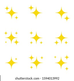 Set of original vector stars in on a white background. Fireworks sparkle. Shine. Vector set of stars.