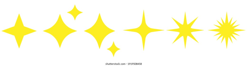 Set of original vector stars, shiny flare icon. Yellow stars. Set of stars. Vector illustration EPS 10